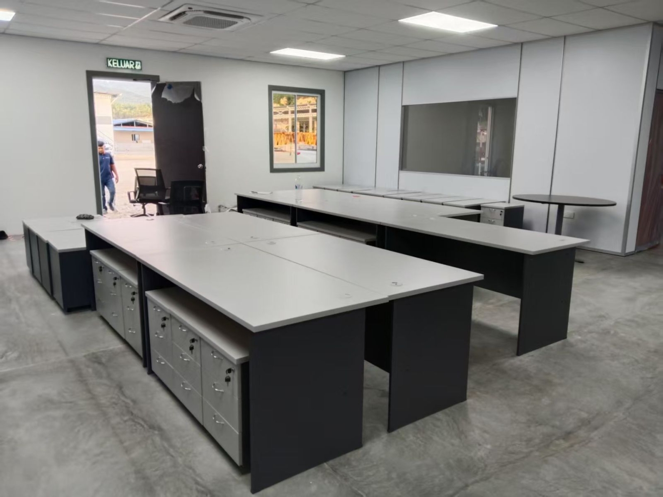 Office Table & Chair Set – Site Office Furniture | Construction Office Desk & Workstation | Budget Series Supplier Malaysia (Penang, Prai, BM, KL, Puchong)