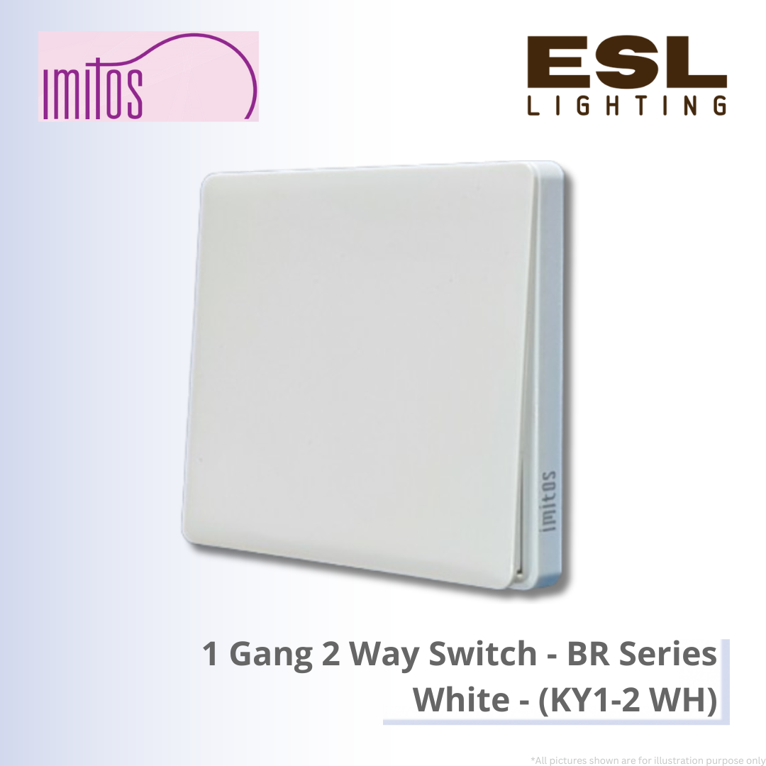 IMITOS 1 Gang 2 Way Switch (BR Series) White - KY1-2 WH [SIRIM]