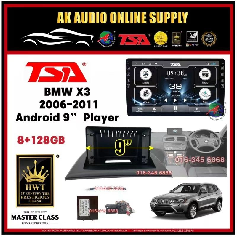 🎁Free AHD Camera🎁 8Ram + 128GB DSP 4G Carplay◾TSA BMW X3 2006 - 2011 Android 9'' inch  TS10 Car Player Monitor