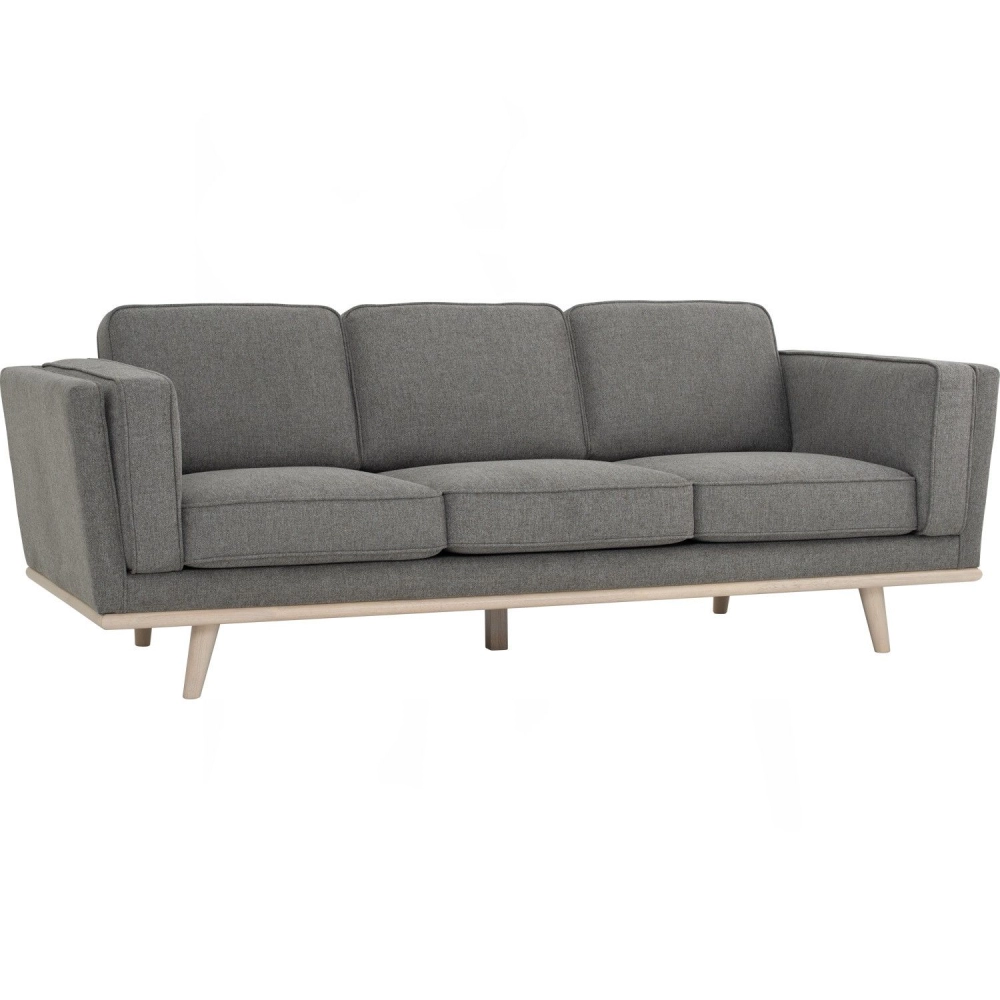 Civic 3 Seater Sofa - Grey , White Wash