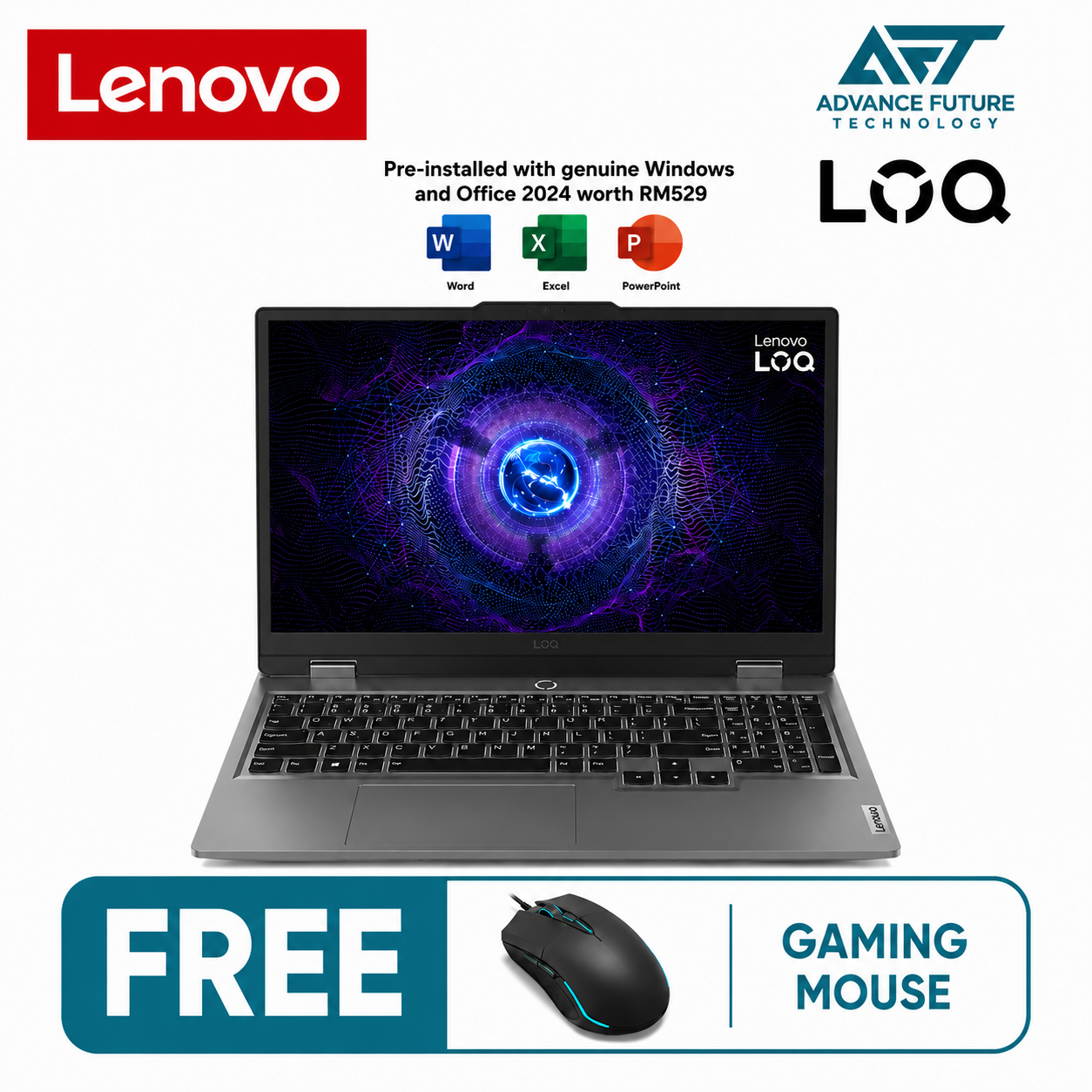 Lenovo LOQ 15IRX9 83DV019GMJ 15.6" FHD 144Hz Gaming Laptop Luna Grey ( Intel Core i7 13650HX, 16GB, 512GB SSD, RTX4050, W11, H&S 2024 )