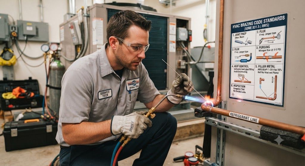 HVAC copper piping brazing code standards