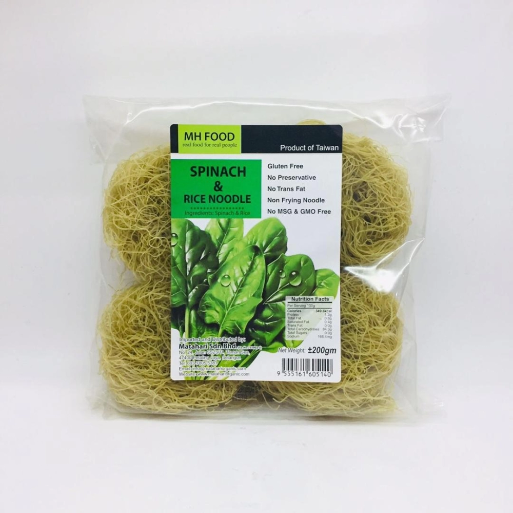 MH Food Spinach & Rice Noodle 菠菜米粉 200g