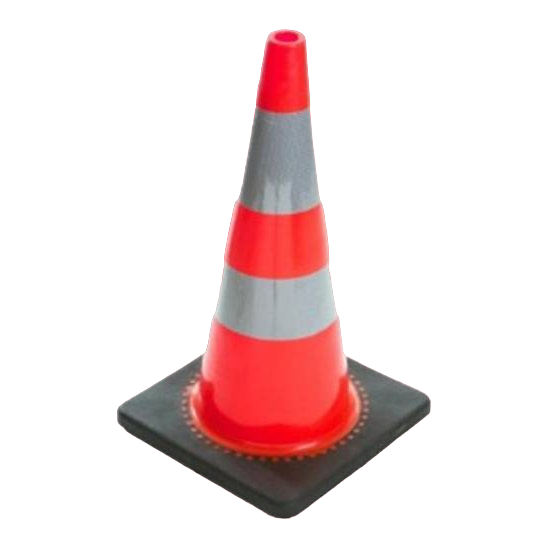 PVC Traffic Cones 750mm White / Black Rubber Base Rental