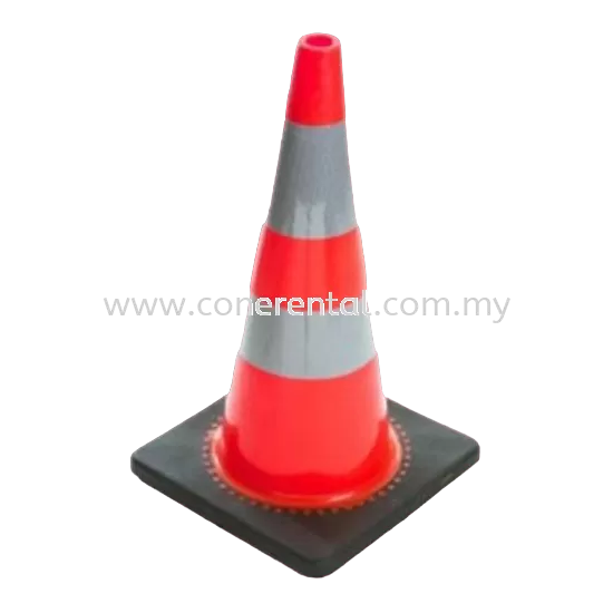 PVC Traffic Cones 750mm White / Black Rubber Base Rental