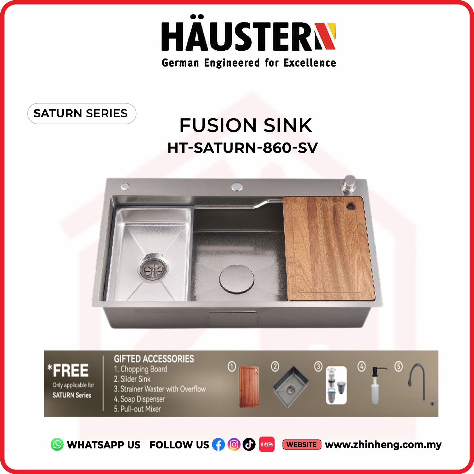 HAUSTERN SATURN KITCHEN SINK HT-SATURN-860-SV