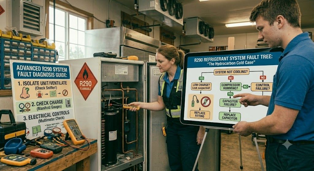 R290 refrigerant system fault diagnosis
