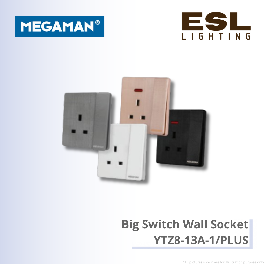 MEGAMAN Z8 Switch&Socket - Big Switch Wall Socket - YTZ8-13A-1/PLUS