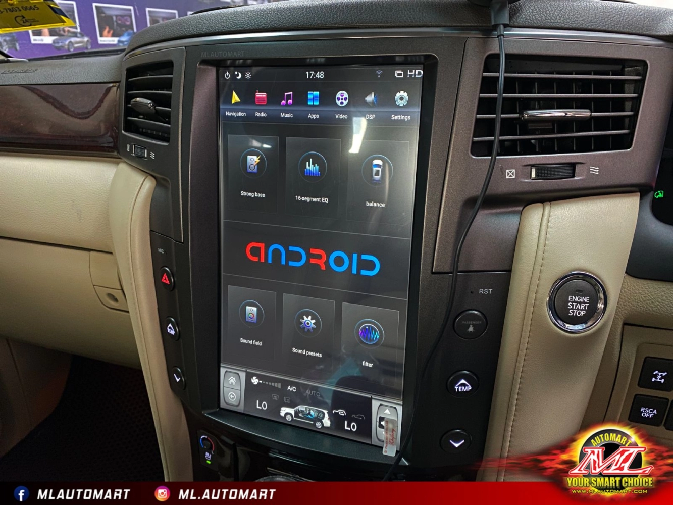 Lexus LX570 J200 Vertical Style Android Monitor (13.6")