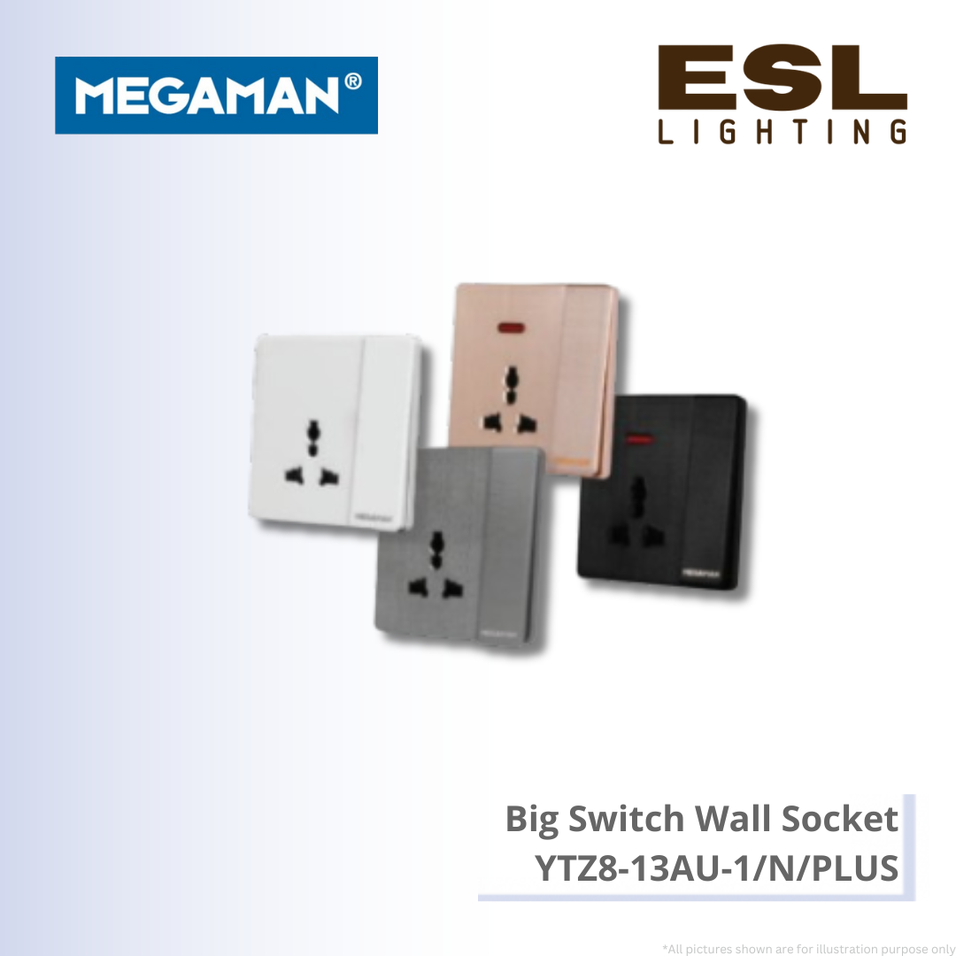 MEGAMAN Z8 Switch&Socket - Big Switch Wall Socket - YTZ8-13AU-1/N/PLUS