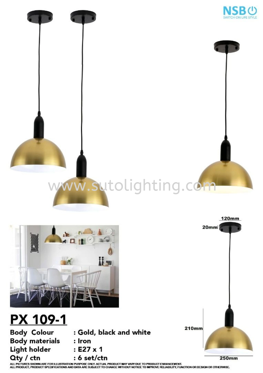 PX 109-1 Pendant Light