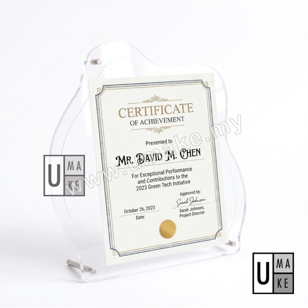 Acrylic Certificate & Photo Frame Supplier | Stone-Shape Poster Display Stand A4 A5 A6, Bulk Custom (Factory Direct)