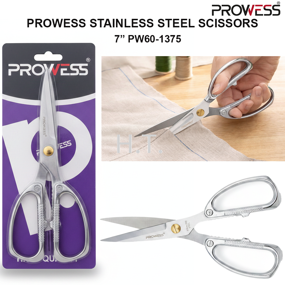 PROWESS STAINLESS STEEL SCISSORS 7" | HEAVY DUTY MULTI-PURPOSE SCISSORS | PROFESSIONAL CUTTING TOOL ( PW60-1375 )