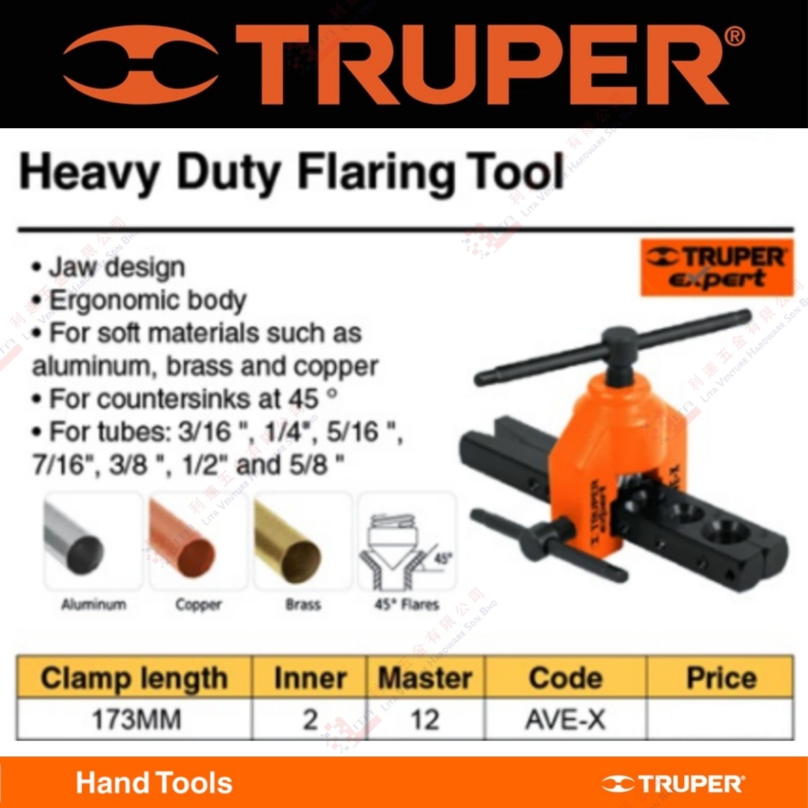 TRUPER BRAND HEAVY DUTY FLARING TOOL - AVEX