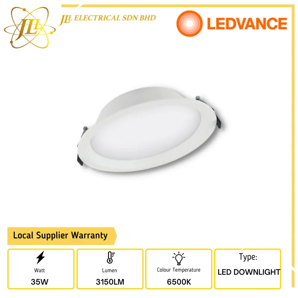 LEDVANCE 35W 220-240V 3150LM D200 IP44 6500K ROUND RECESSED LED DOWNLIGHT