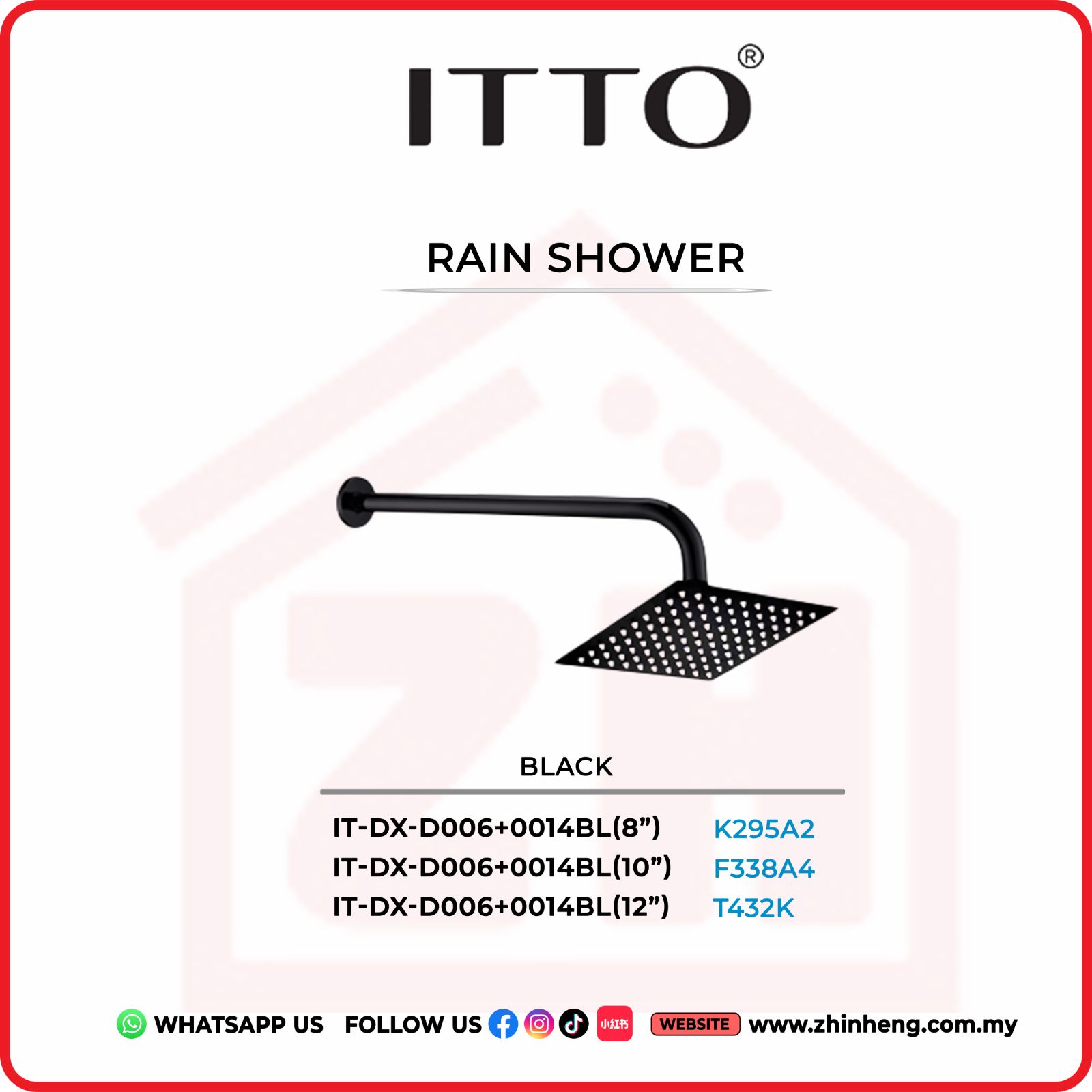 ITTO RAIN SHOWER  IT-DX-D006+0014BL(8")+IT-DX-D006+0014BL(10")+IT-DX-D006+0014BL(12")