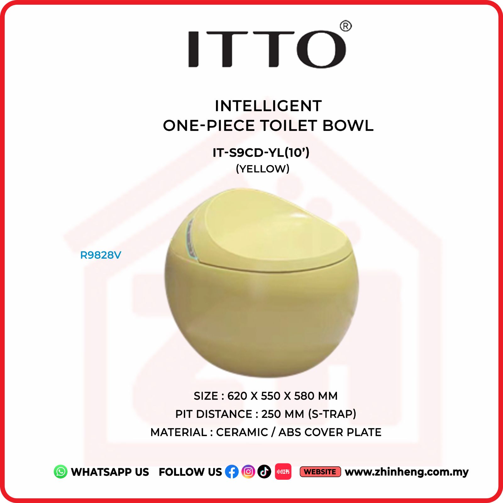 ITTO INTELLIGENT ONE-PIECE TOILET BOWL IT-S9CD-YL(10")