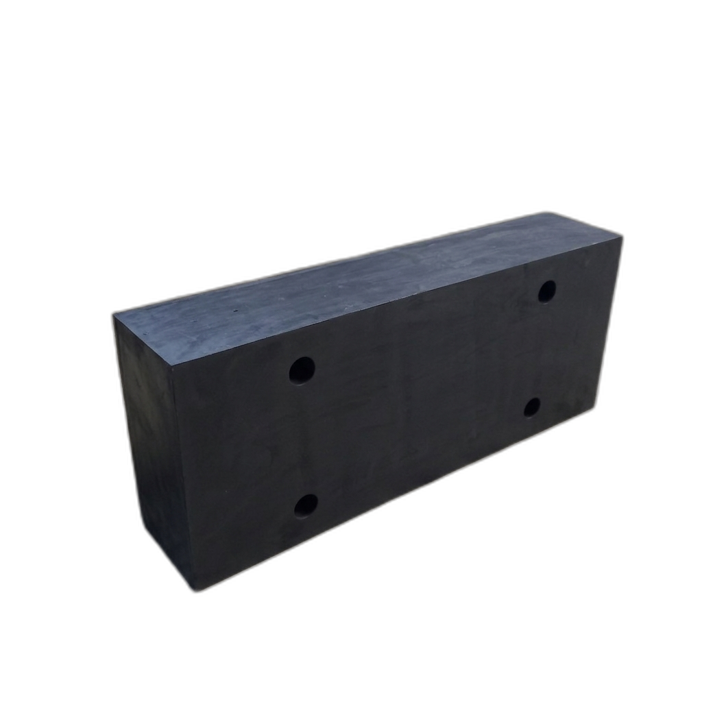 [BP169-22-5] SOLID RUBBER BUMPER C/W 4 COUNTER BORE HOLES W(256MM * 245MM) * 100MMT * 600MML
