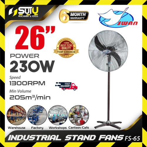 SWAN FS-65 / FS65 26" Industrial Stand Fan / Standing Fan / Kipas Berdiri 230W - Sui U Machinery & Tools (M) Sdn Bhd