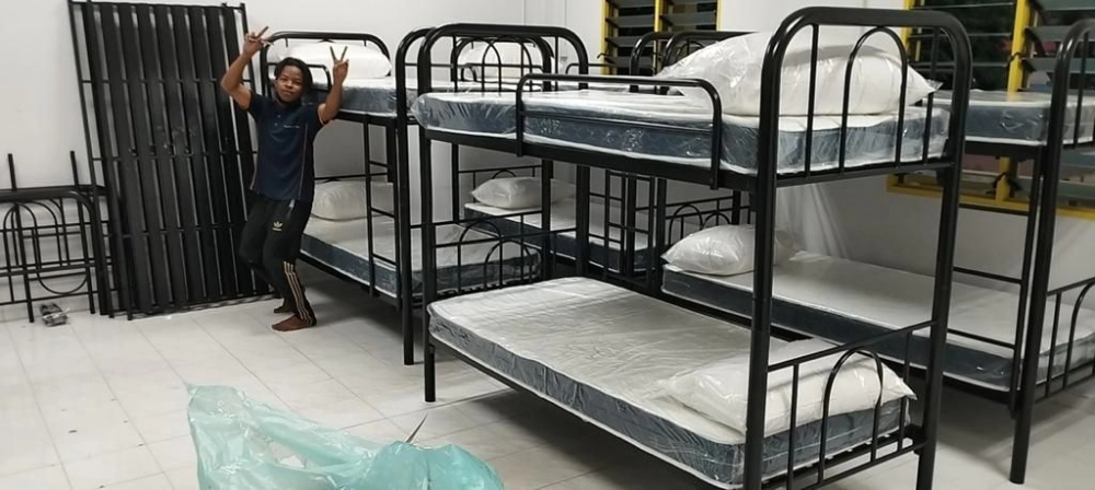 Heavy Duty Metal Slate Double Decker Bedframe | Katil Besi 50mm rd Paling kuat Murah | High Quality Hostel Single Mattress | Hostel Furniture | Pembekal Perabot Asrama | KL | Penang | Kulim | Kedah | Muar Johor