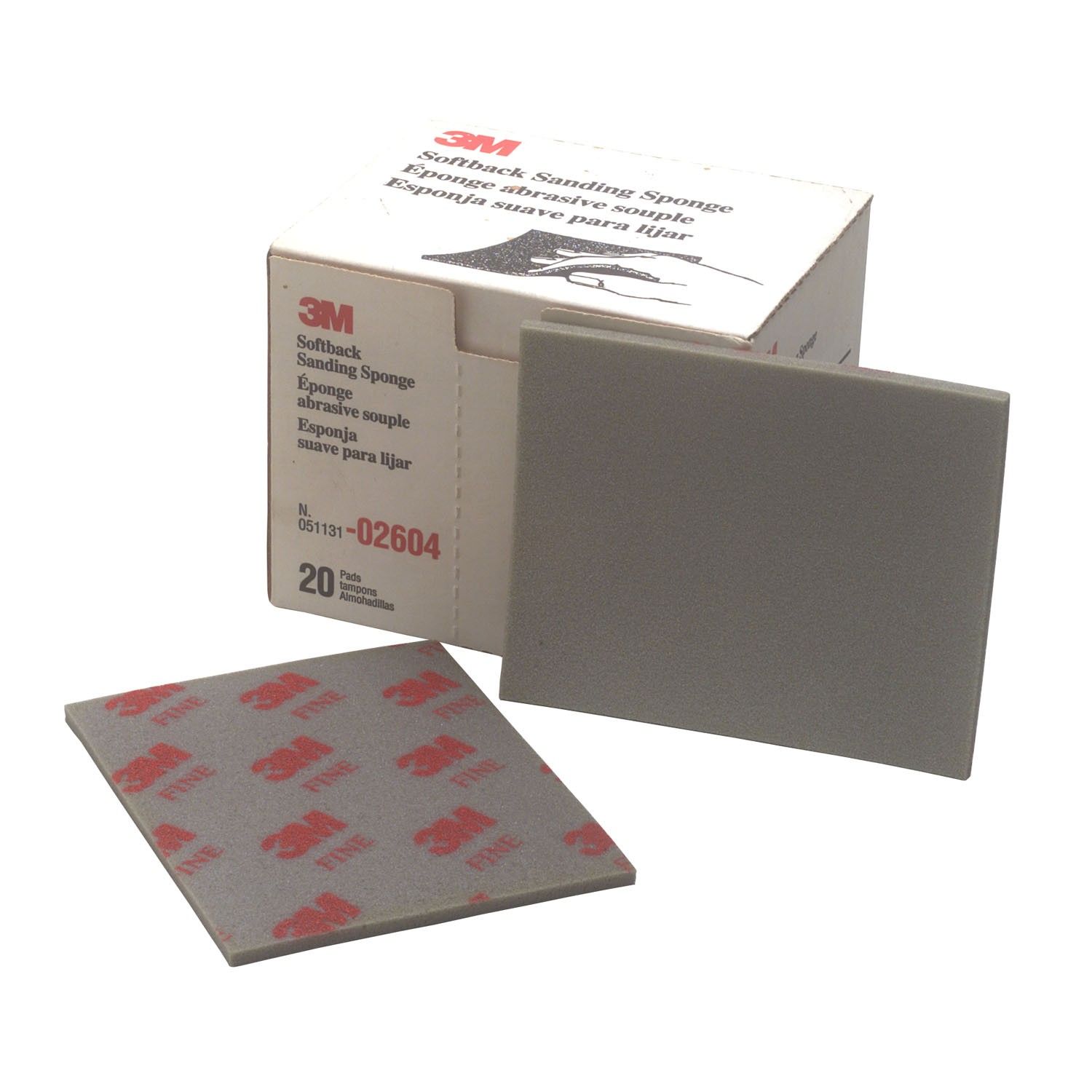 3M™ Softback Sanding Sponge, 02604, 4 1/2 in x 5 1/2 in, Fine