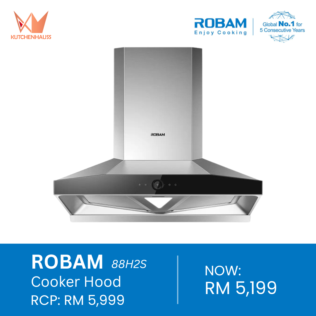 ROBAM - 895mm Dual Cavity Suction Range Hood with AI | 88H2S