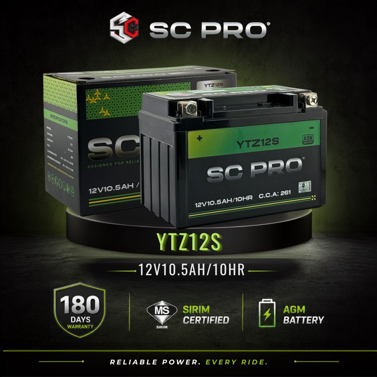 YTZ12S SC PRO - Bateri Yamaha T-Max 560