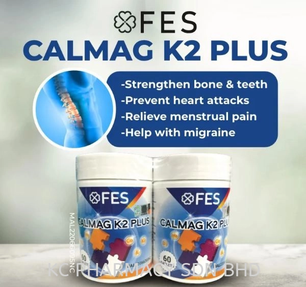 (NEW PRODUCT) FES CALMAG K2 PLUS 60'S x 2 BOTTLES ( CALCIUM & MAGNESIUM )