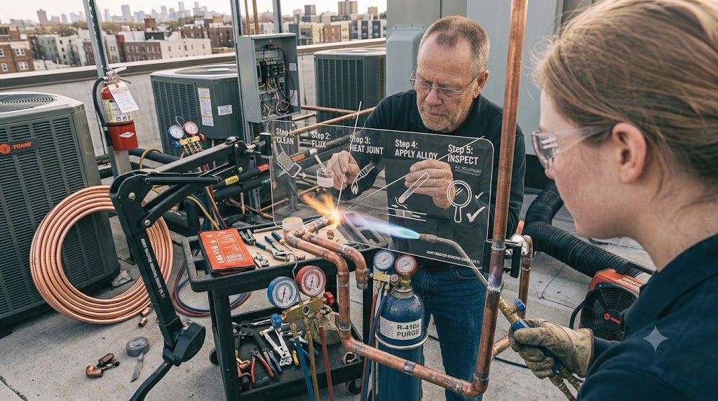 HVAC refrigeration copper pipe brazing guide