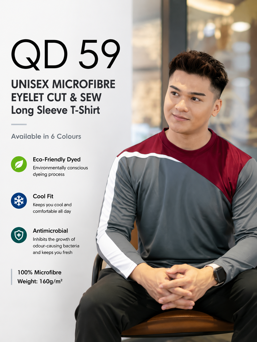 Long Sleeve Microfibre T-Shirt - QD59