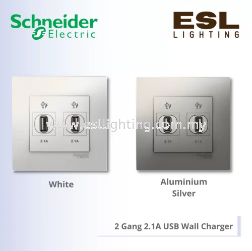 SCHNEIDER Vivace 2 Gang 2.1A USB Wall Charger - KB32USB_WE_G11 KB32USB_AS_G11