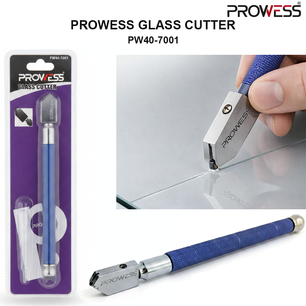 PROWESS GLASS CUTTER | PROFESSIONAL GLASS CUTTING TOOL | PRECISION CARBIDE GLASS CUTTER ( PW40-7001 )