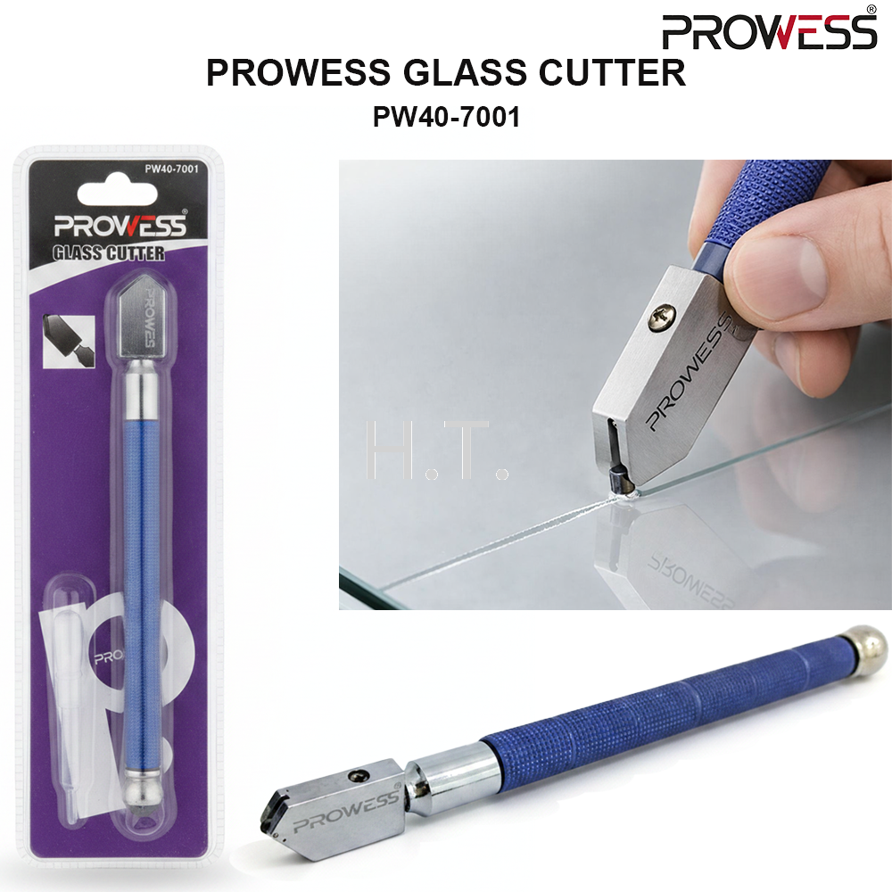 PROWESS GLASS CUTTER | PROFESSIONAL GLASS CUTTING TOOL | PRECISION CARBIDE GLASS CUTTER ( PW40-7001 )