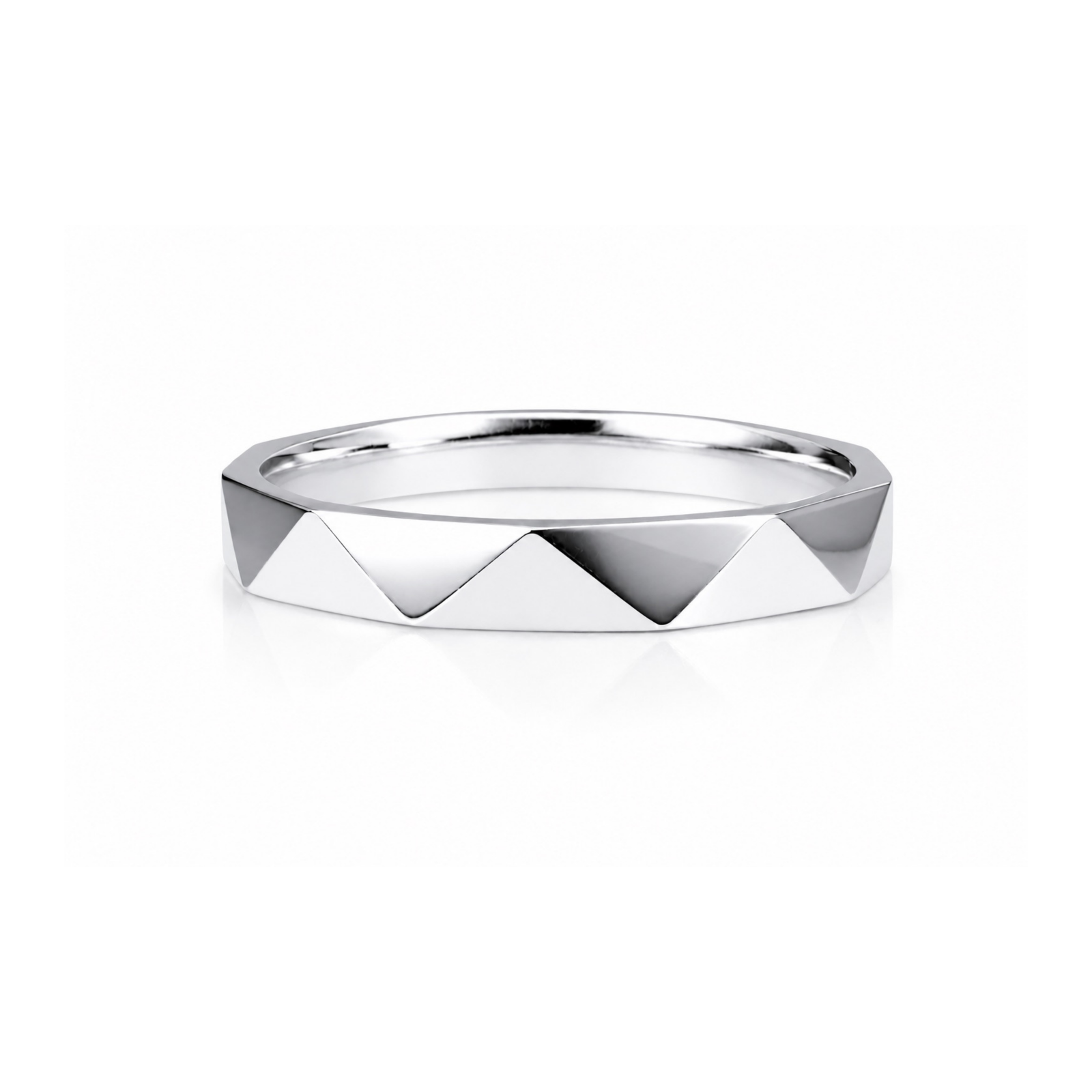 Roman & Co庐 Aeron Facet Wedding Band