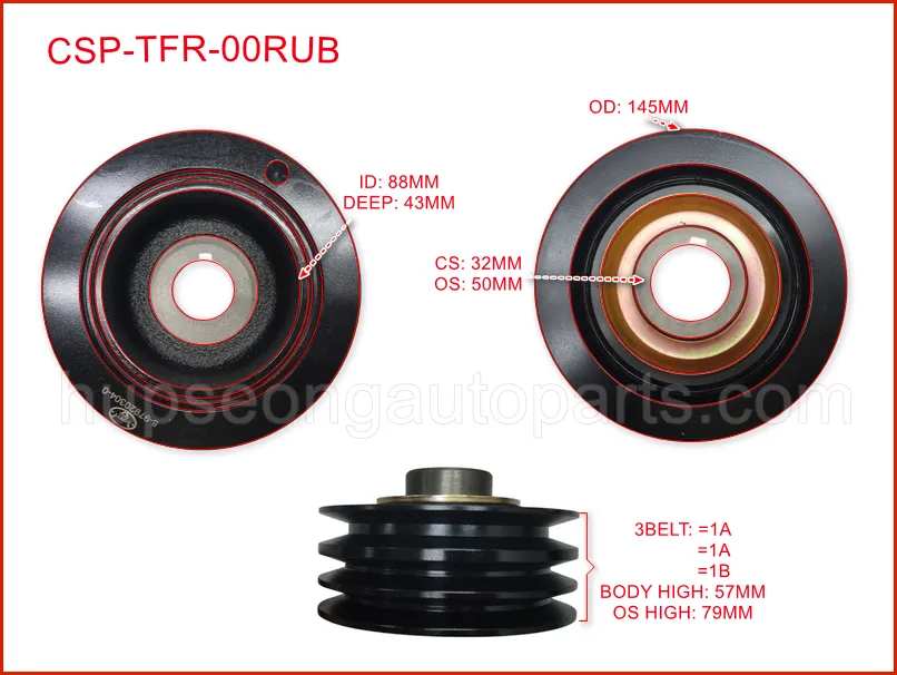 ISUZU TFR 89722-99000 RODEO FTS TURBO CRANKSHAFT PULLEY (CSP-TFR-00RUB)