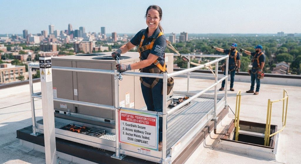 HVAC fall prevention measures installation
