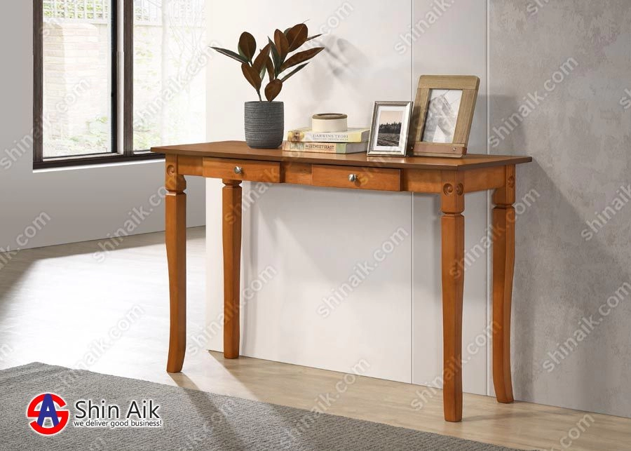 CT77021(KD) (4'ft) Cherry Classic Elegant Solid Wooden Console Table 