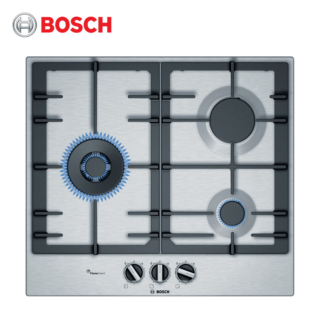 Bosch Stainless Steel 3-Burners Gas Hob PCC6A5B90, Series 6