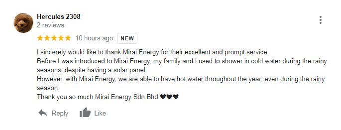 Residential Solar Water Heater 240L & Mirai Energy Sdn Bhd