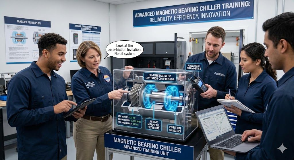 Advanced magnetic bearing chiller training