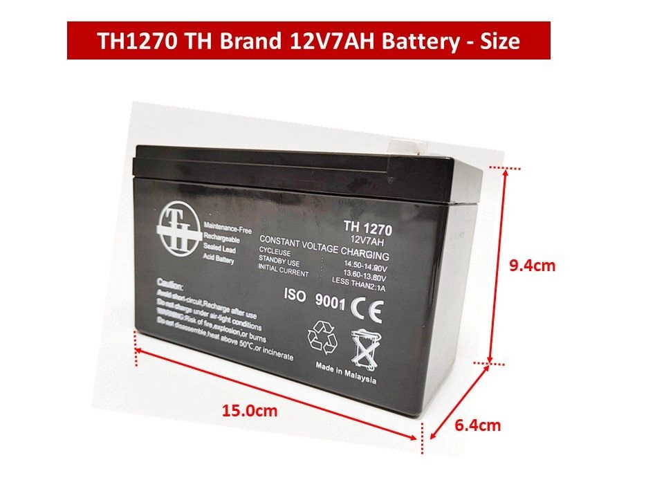TH1270 12V7AH Rechargeable Backup Battery - For Autogate Backup System