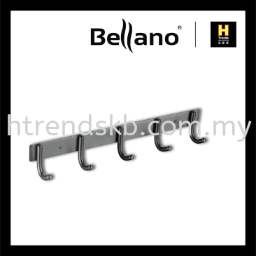 Bellano Hook Bar Single 5 Hook (Metal Grey) BLN79613-5MGSS