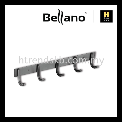 Bellano Hook Bar Single 5 Hook (Metal Grey) BLN79613-5MGSS