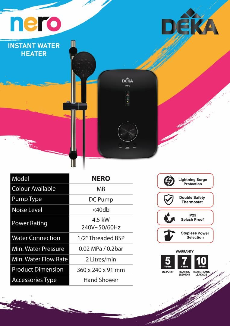 DEKA NERO INSTANT WATER HEATER
