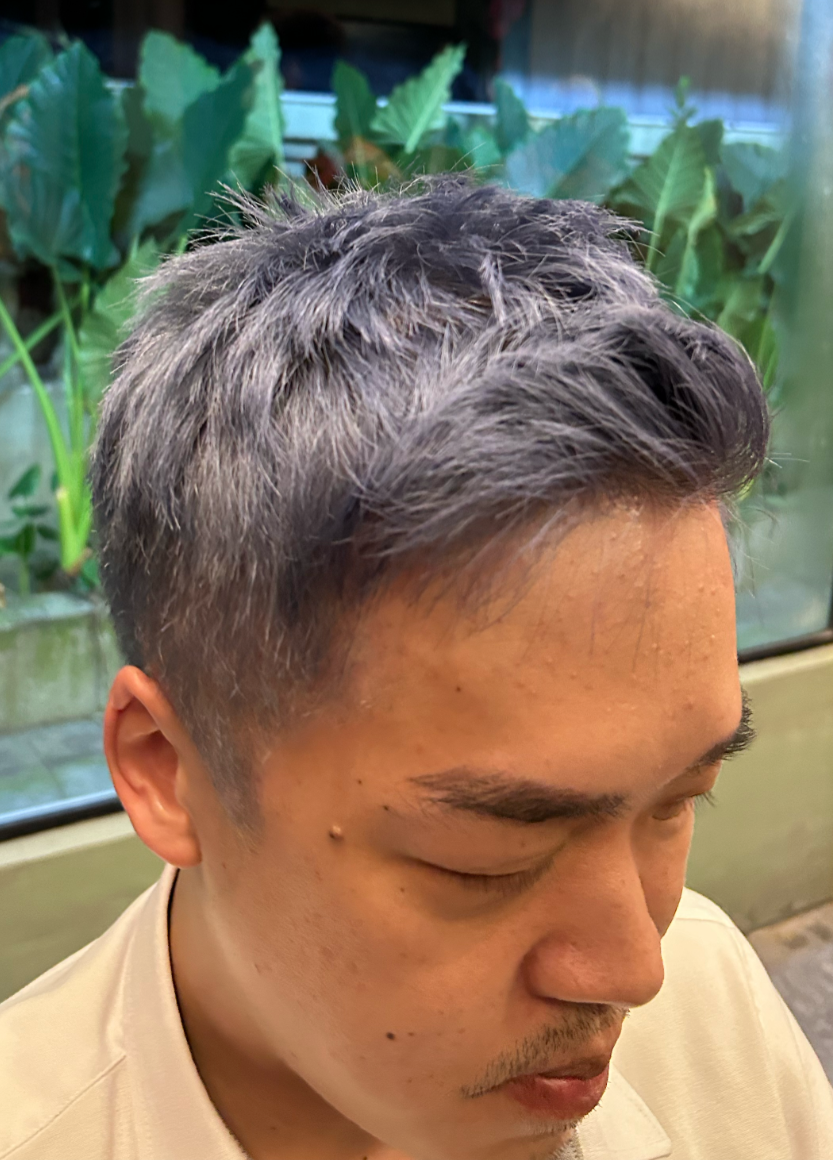 Blue Silver Hair Colour  