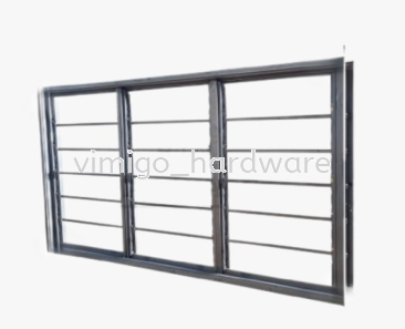 Window Frame with Nako 4' x 6' 3 Leaf Metal Window Frame
