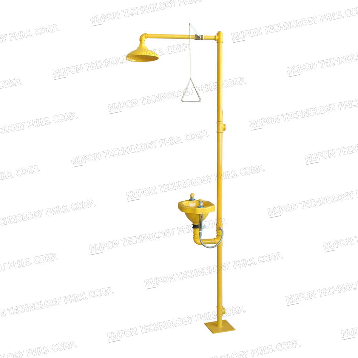 ABS Bowl  Floor Mounted Emergency Shower & Eyewash With Out Foot Pedal