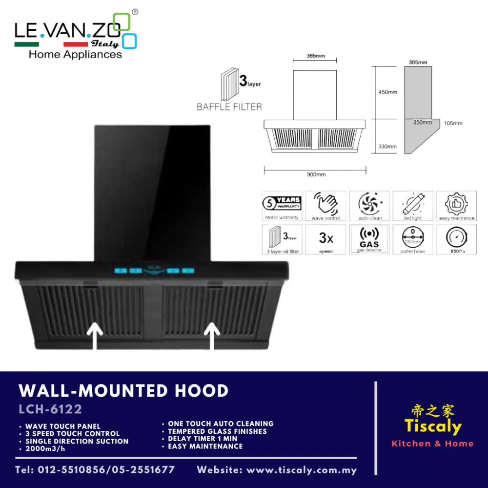 LEVANZO WALL-MOUNTED HOOD LCH-6122