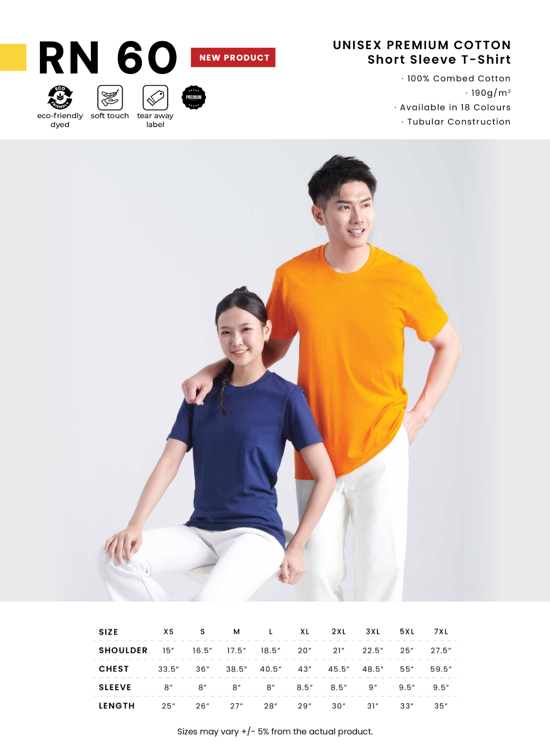 CT60 Cotton 180gsm Roundneck Tee Unisex