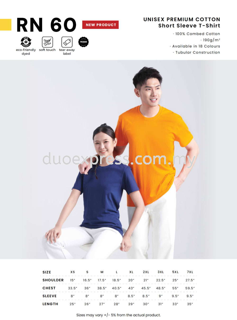 CT60 Cotton 180gsm Roundneck Tee Unisex